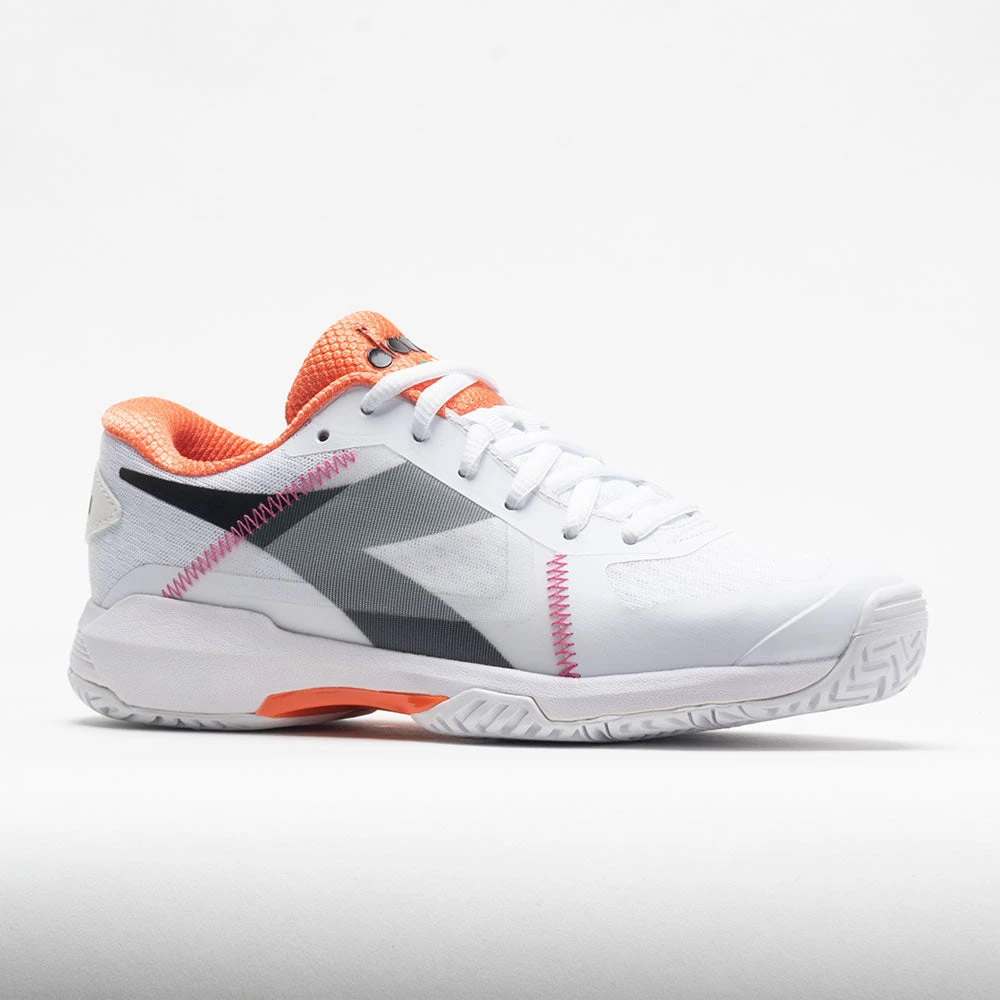 Diadora Trofeo AG Pickleball Women's White/Black/Vermillion Orange - Image 5